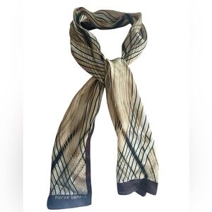 Harve Benard Vintage 100% Mulberry Silk Patterned Scarf